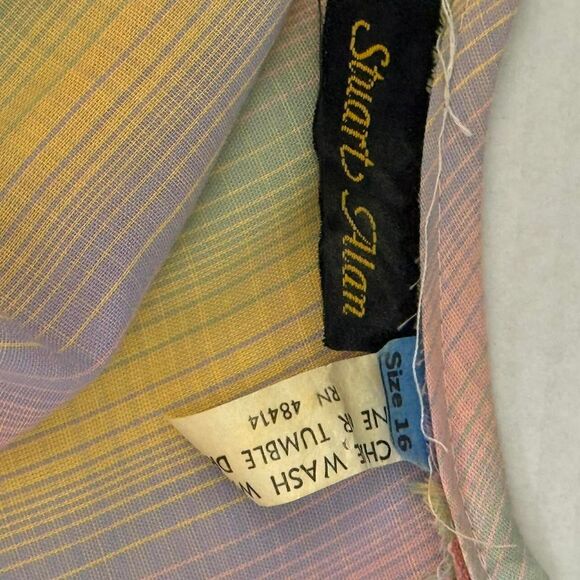 Vintage Stuart Alan Pastel Rainbow Striped Midi Dress - Picture 5 of 8